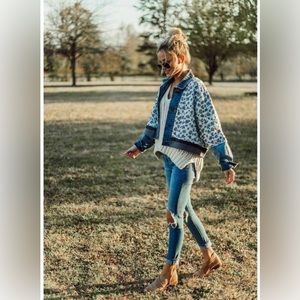 NWT Free People Ditsy Daisy Jean jacket SIZE XS/S